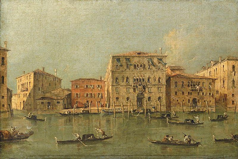 Francesco Guardi View of the Palazzo Loredan dell'Ambasciatore on the Grand Canal, Venice, China oil painting art